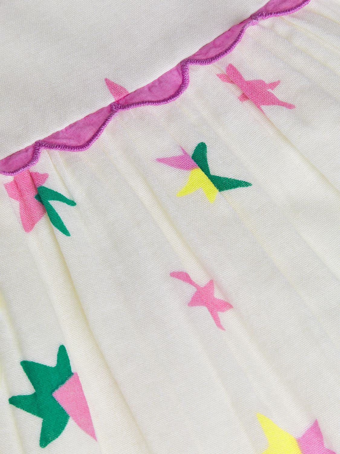 Monsoon Kids' Star Print Cheesecloth Dress, Ivory, 3 years