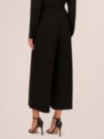Adrianna Papell Ribbed Pull On Wide Leg Knit Trousers, Black