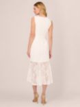 Adrianna Papell Lace Midi Flounce Dress, Ivory