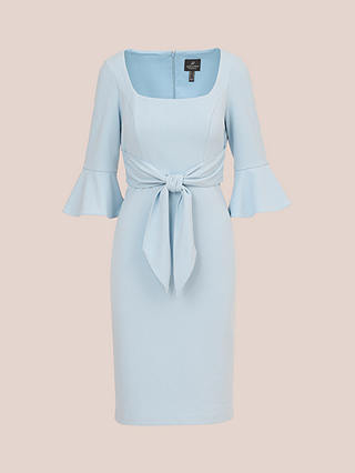 Adrianna Papell Bell Sleeve Tie Front Midi Dress, Blue Mist