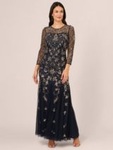 Sila Long Sleeve Embellished Maxi Dress in Emerald Green – Lace