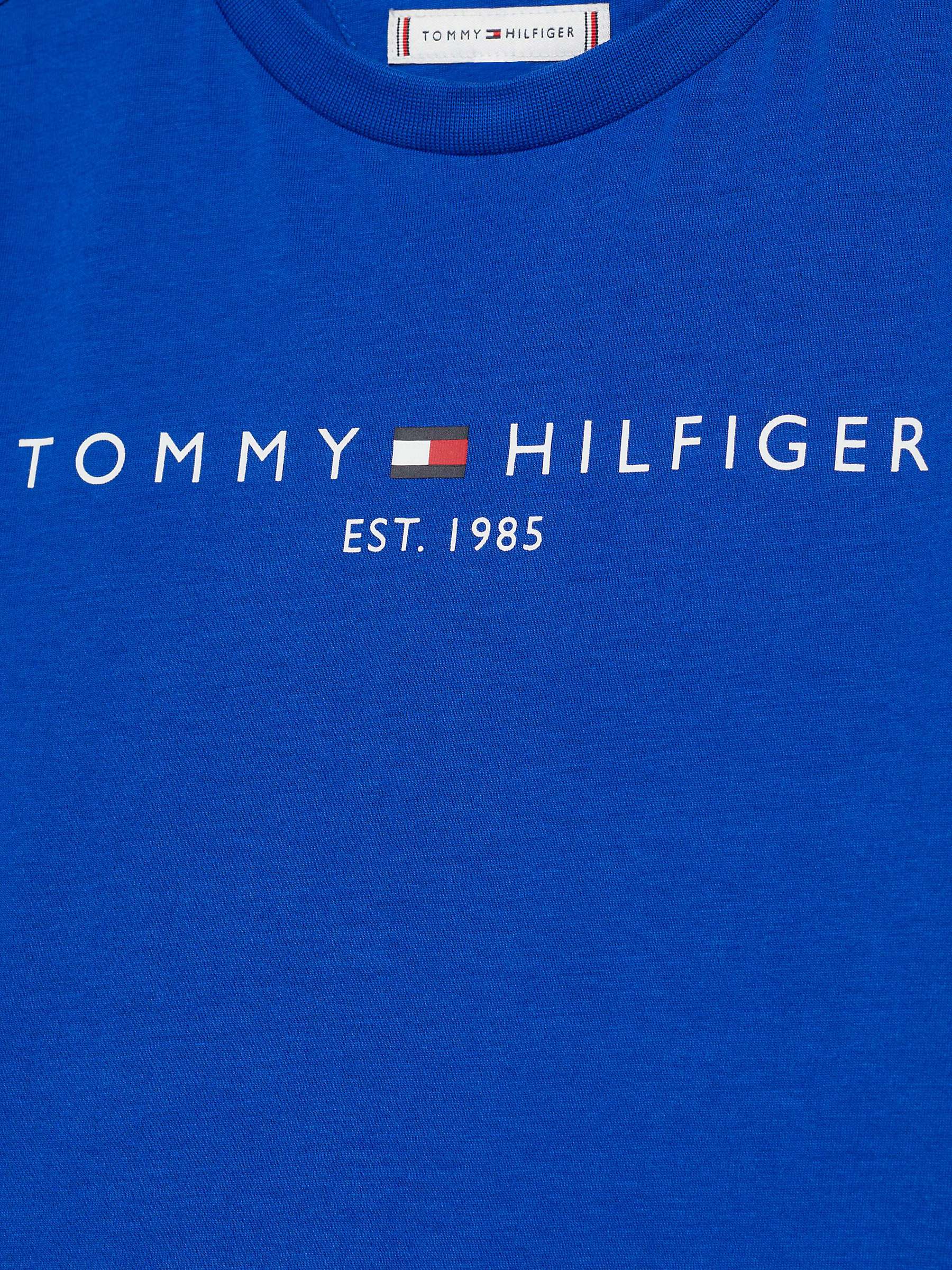Buy Tommy Hilfiger Kids' Essential Cotton Logo T-Shirt, Ultra Blue Online at johnlewis.com