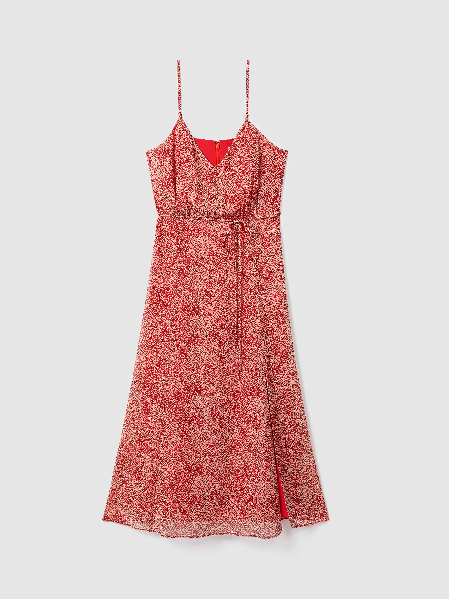 Buy Reiss Olivia Abstract Print Strappy Midi Dress, Red/Nude Online at johnlewis.com