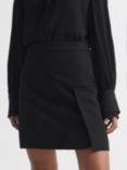 Reiss Erin Split Detail Mini Skirt, Black, Black