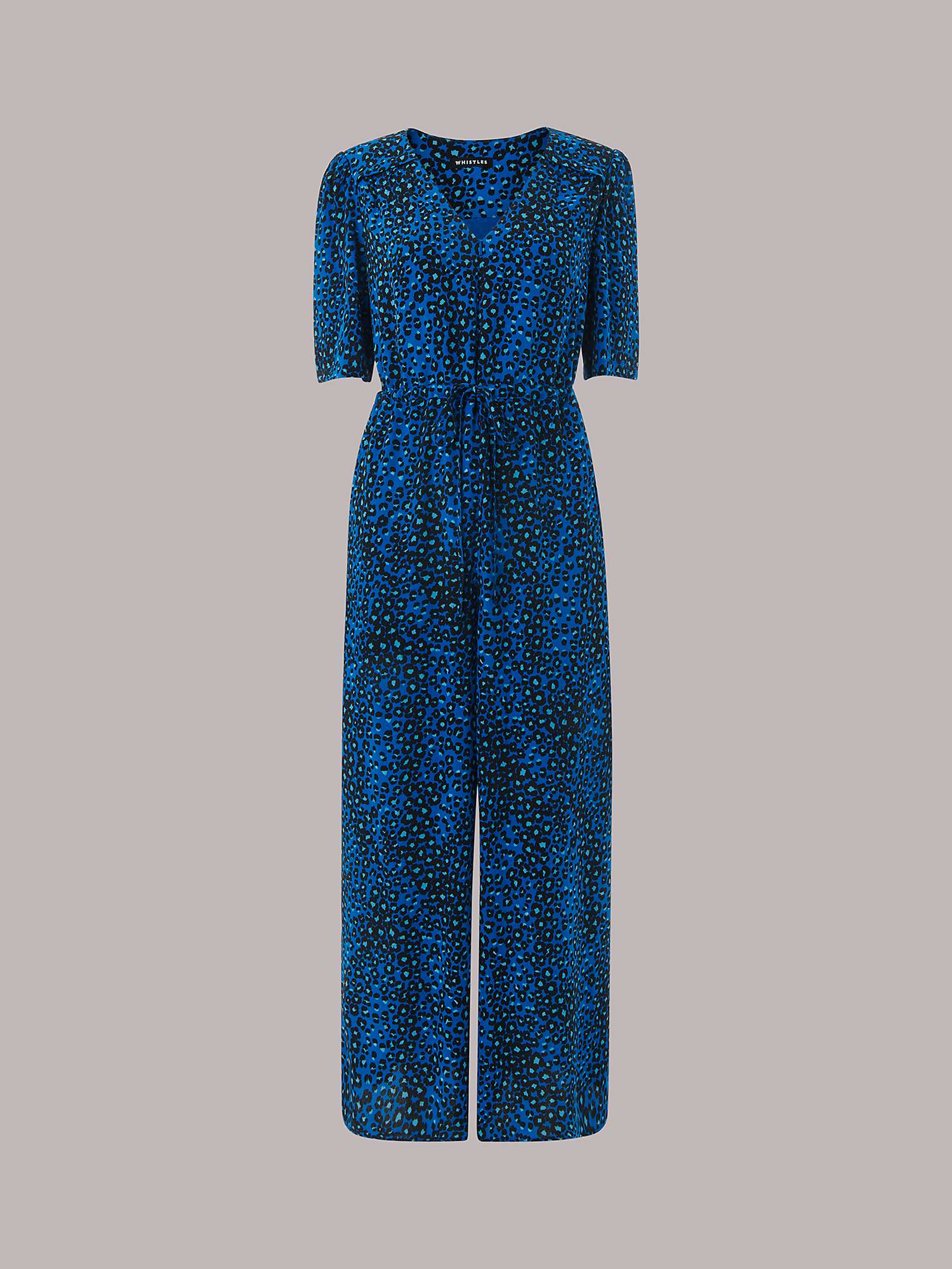 Buy Whistles Painted Leopard Print Jumpsuit, Blue/Multi Online at johnlewis.com
