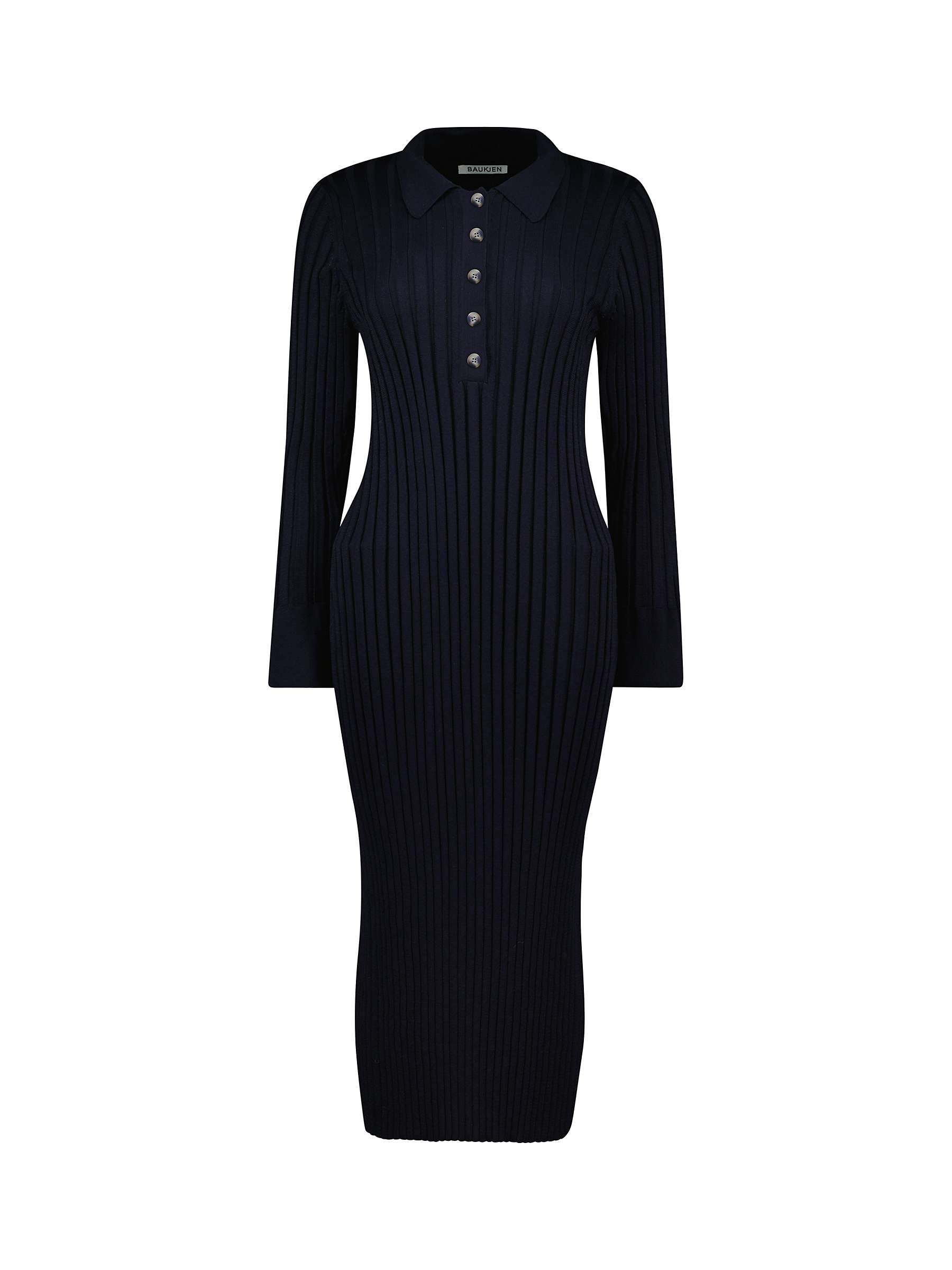 Buy Baukjen Cece Rib Knit Midi Dress, Navy Online at johnlewis.com