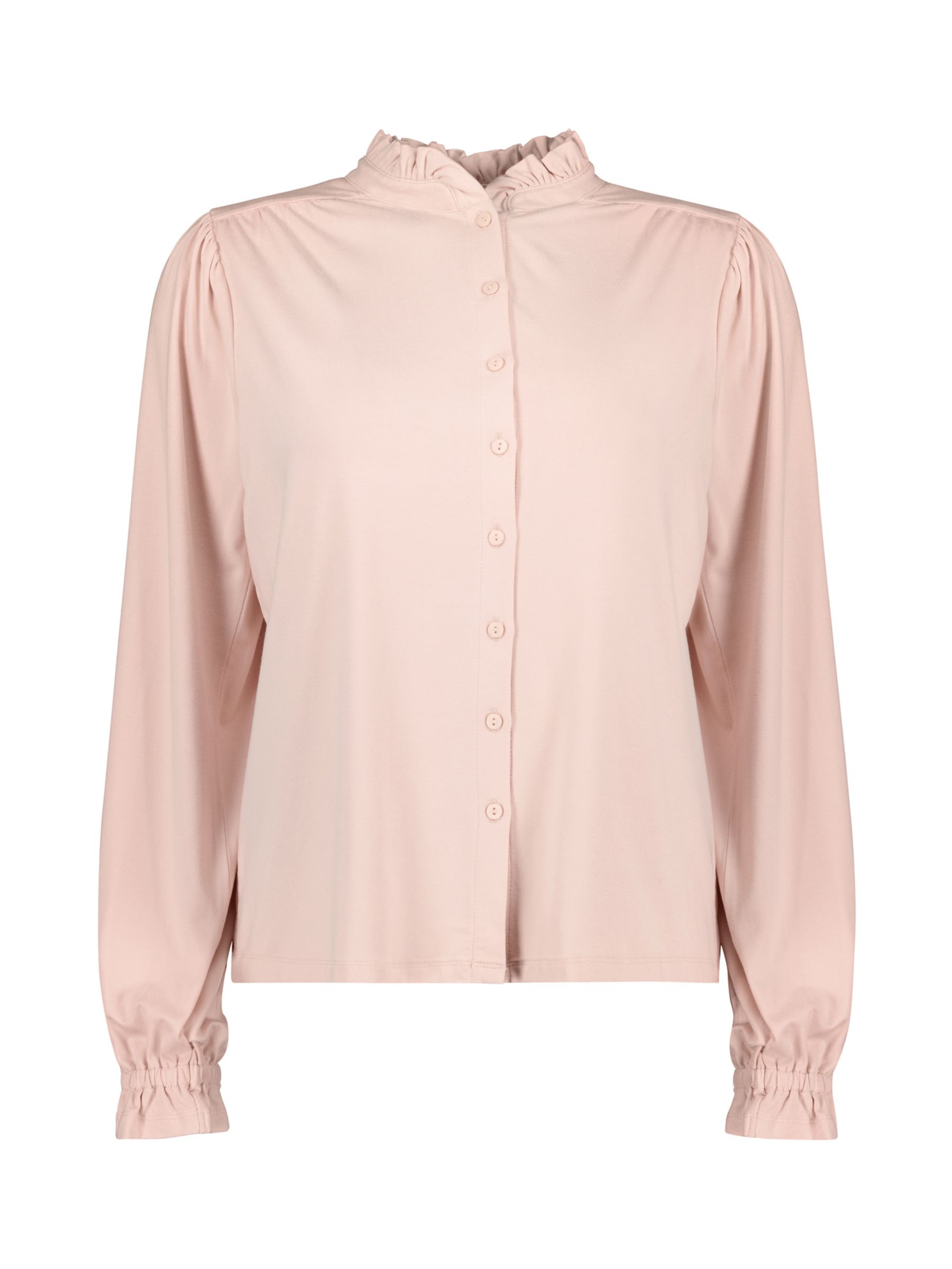 Baukjen Sima Frill Blouse, Powder Pink at John Lewis & Partners