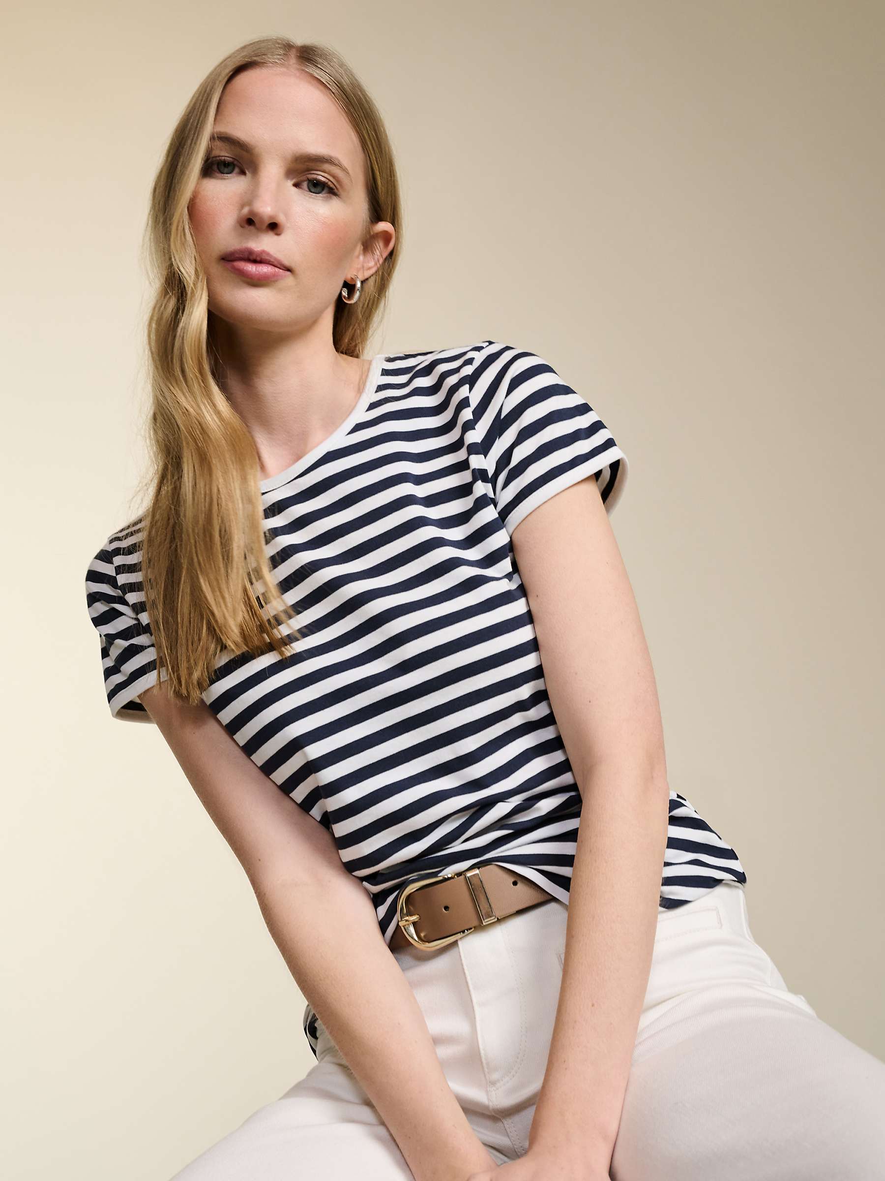 Buy Baukjen Essentials Striped T-Shirt, White/Navy Online at johnlewis.com