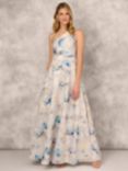 Aidan Mattox by Adrianna Papell Jacquard Maxi Dress, Blue/Multi