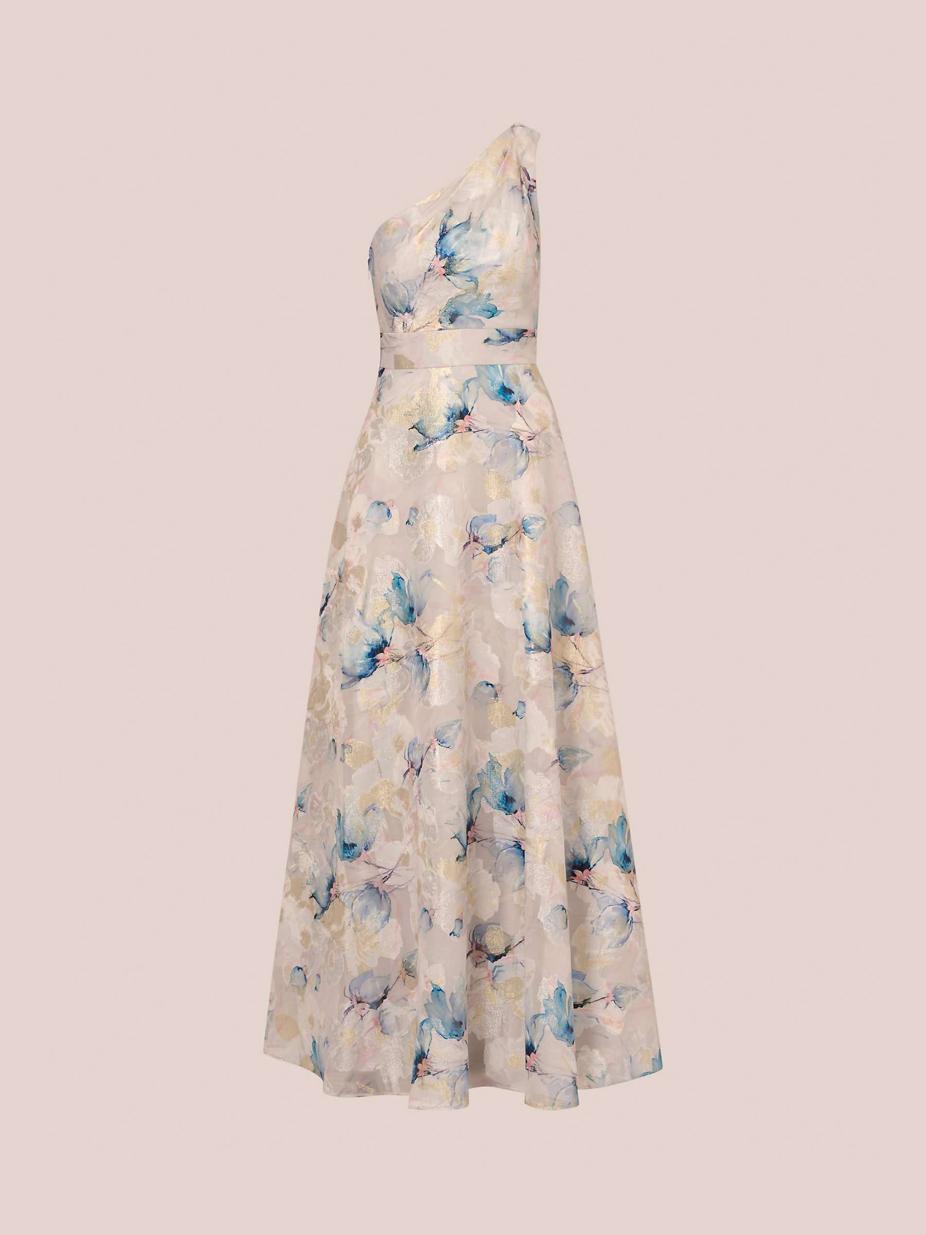 Buy Aidan Mattox by Adrianna Papell Jacquard Maxi Dress, Blue/Multi Online at johnlewis.com