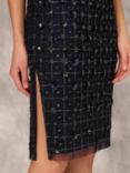 Aidan Mattox by Adrianna Papell Fully Beaded Sheath Dress, Navy