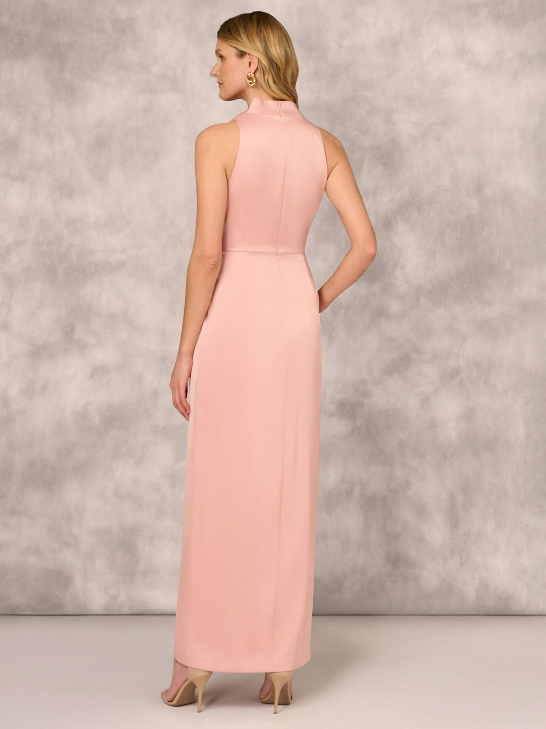 Buy Aidan Mattox by Adrianna Papell Crepe Back Satin Dress, Champagne Rose Online at johnlewis.com
