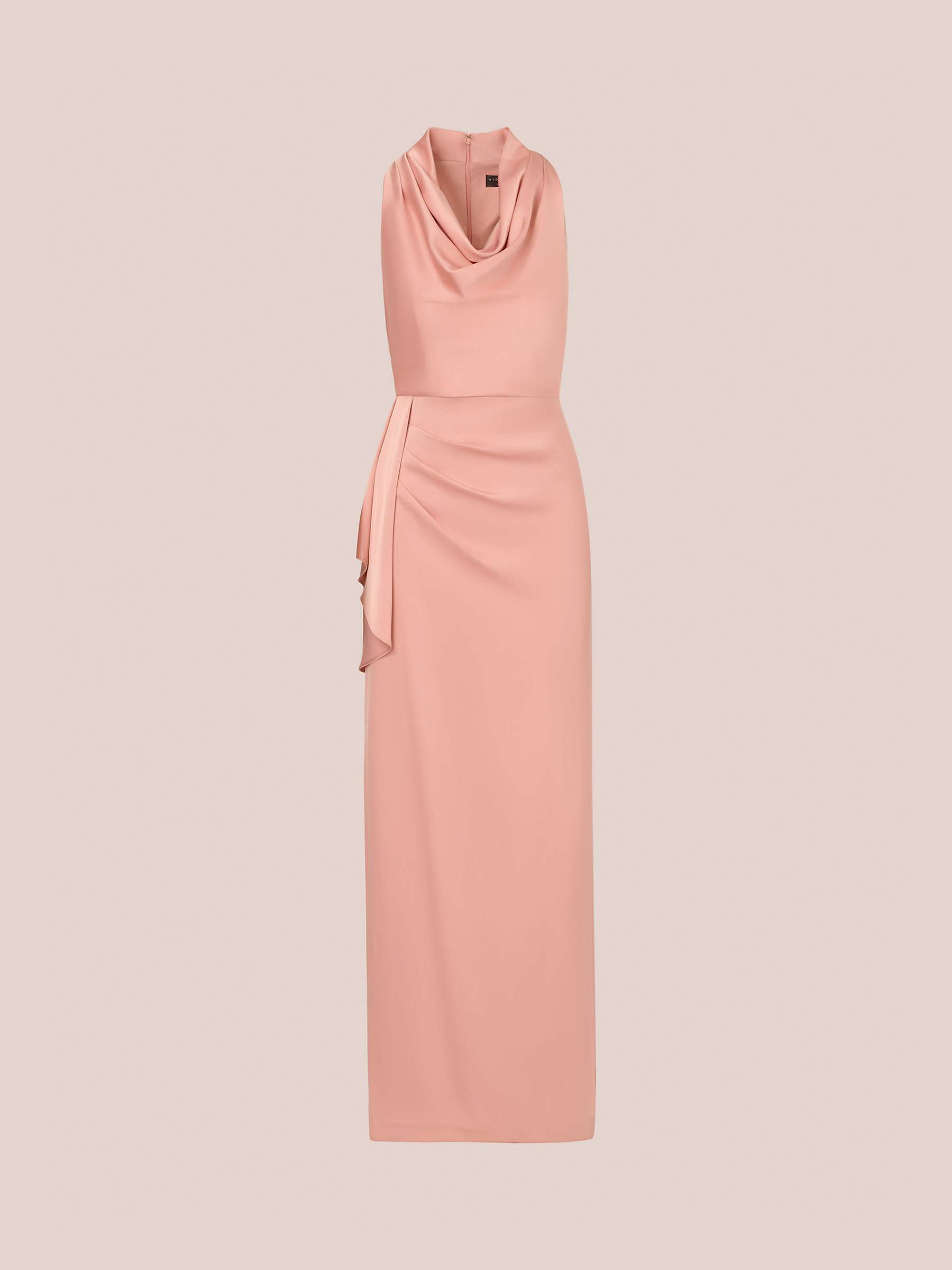 Buy Aidan Mattox by Adrianna Papell Crepe Back Satin Dress, Champagne Rose Online at johnlewis.com