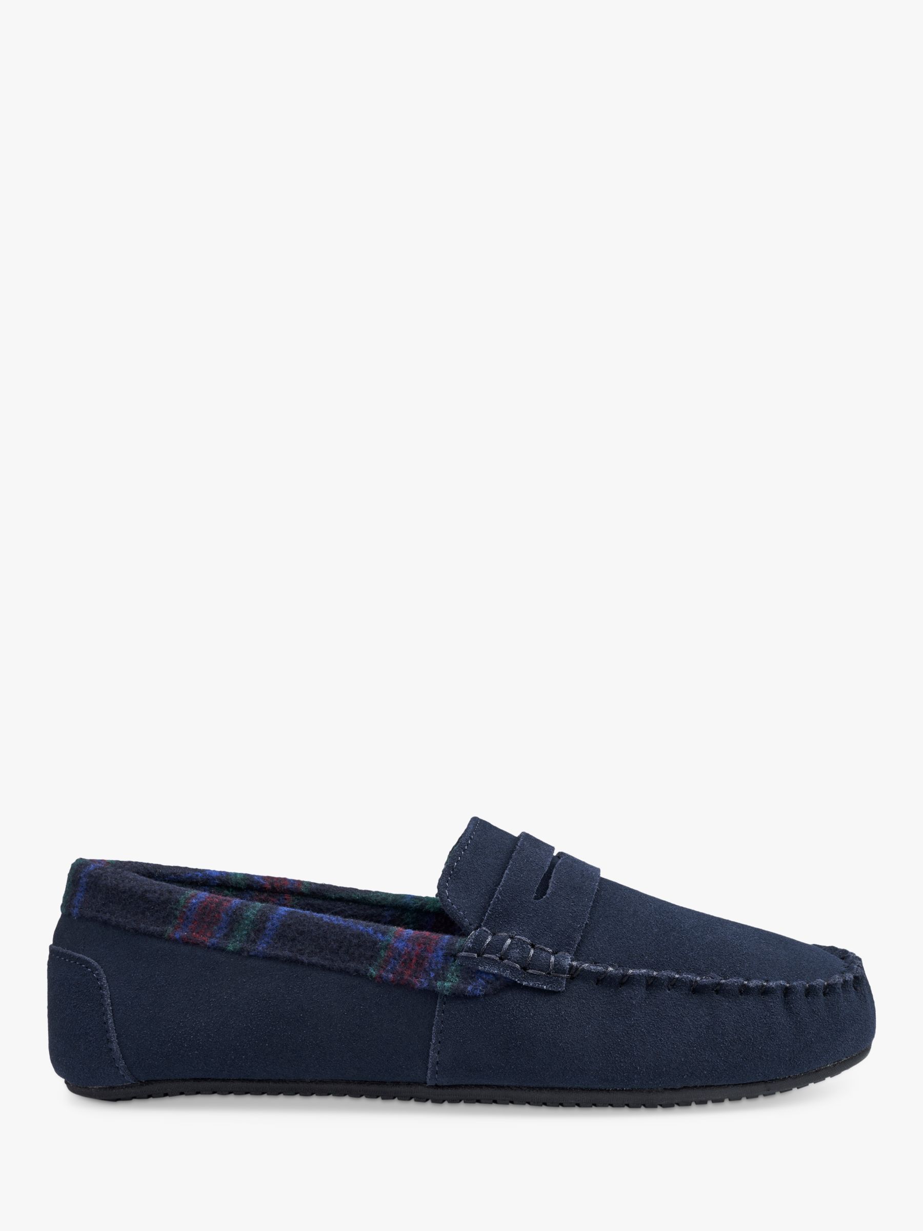 Hotter Repose Moccasin Slippers, Navy, 9