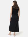 Jigsaw Ruched Channel Jersey Midi Dress, Black