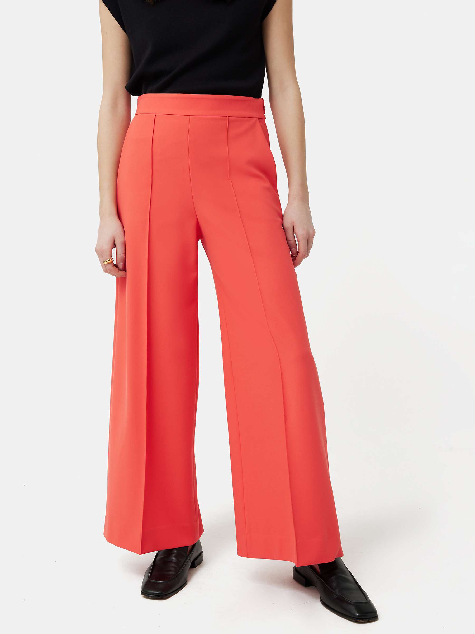Buy Jigsaw Modern Crepe Sailor Trousers, Coral Online at johnlewis.com