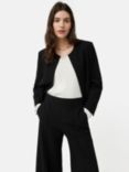 Jigsaw Modern Crepe Cropped Jacket, Black