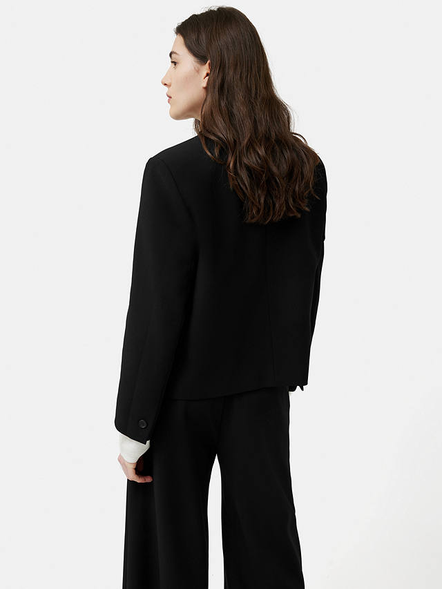 Jigsaw Modern Crepe Cropped Jacket, Black