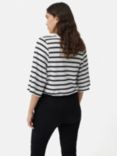 Jigsaw Linen Blythe Stripe T-shirt, Navy/White, Navy/White