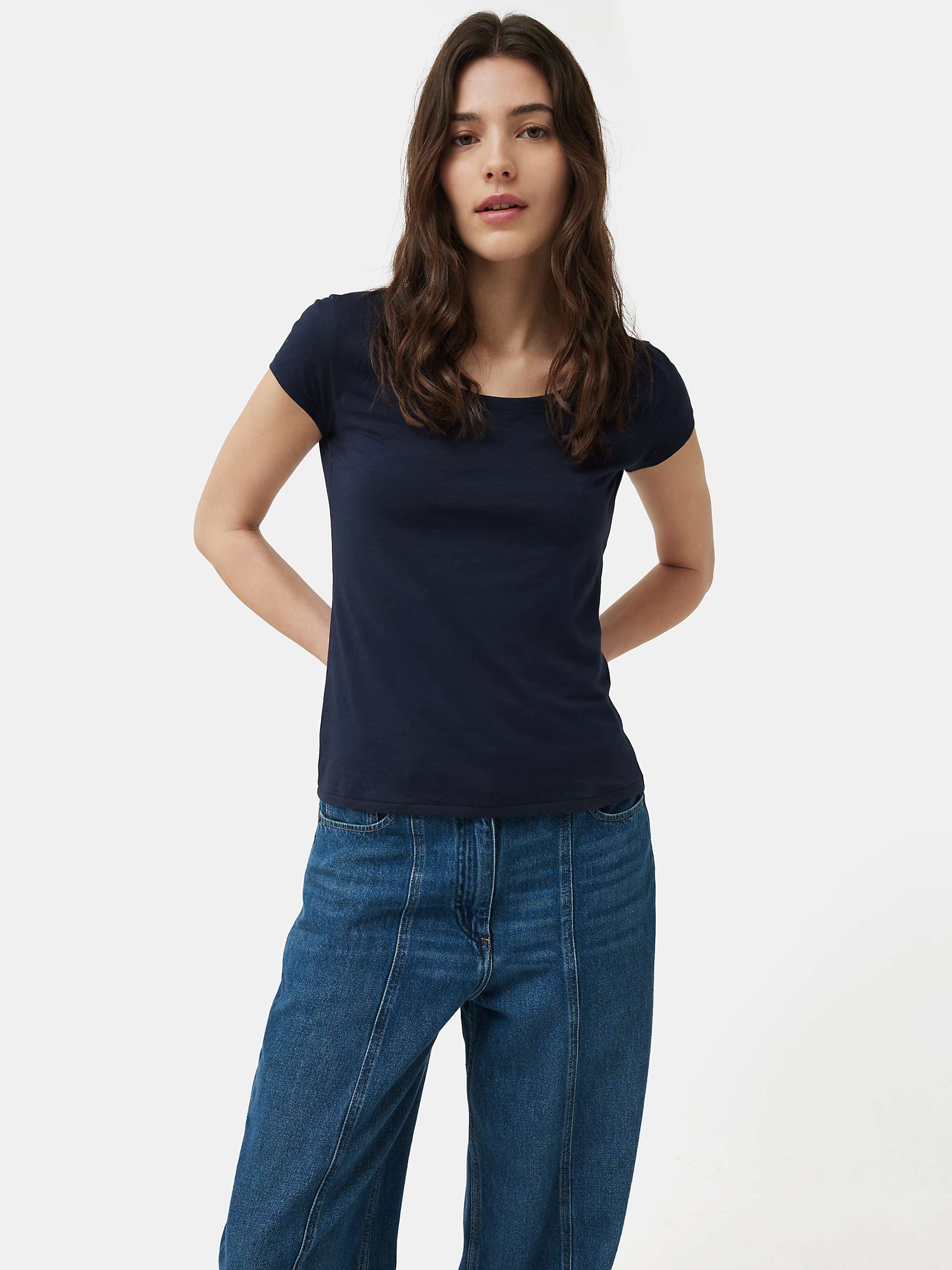 Buy Jigsaw Supima Cotton Scoop Neck T-Shirt Online at johnlewis.com