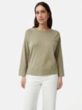 Jigsaw Cotton Luxe Raglan Top, Khaki