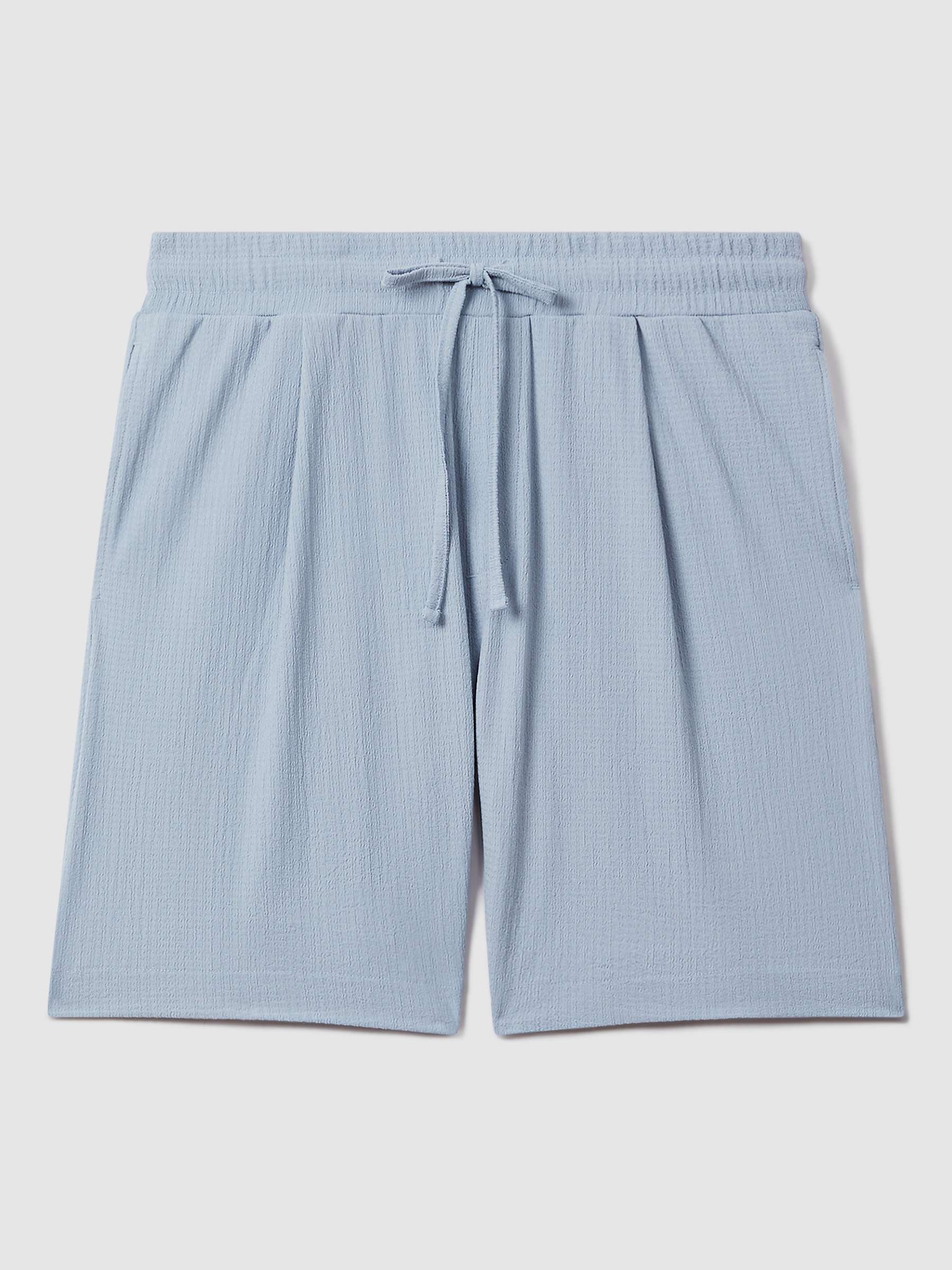 Buy Reiss Riad Textured Drawstring Shorts, Porcelain Blue Online at johnlewis.com