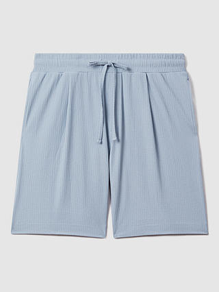 Reiss Riad Textured Drawstring Shorts, Porcelain Blue