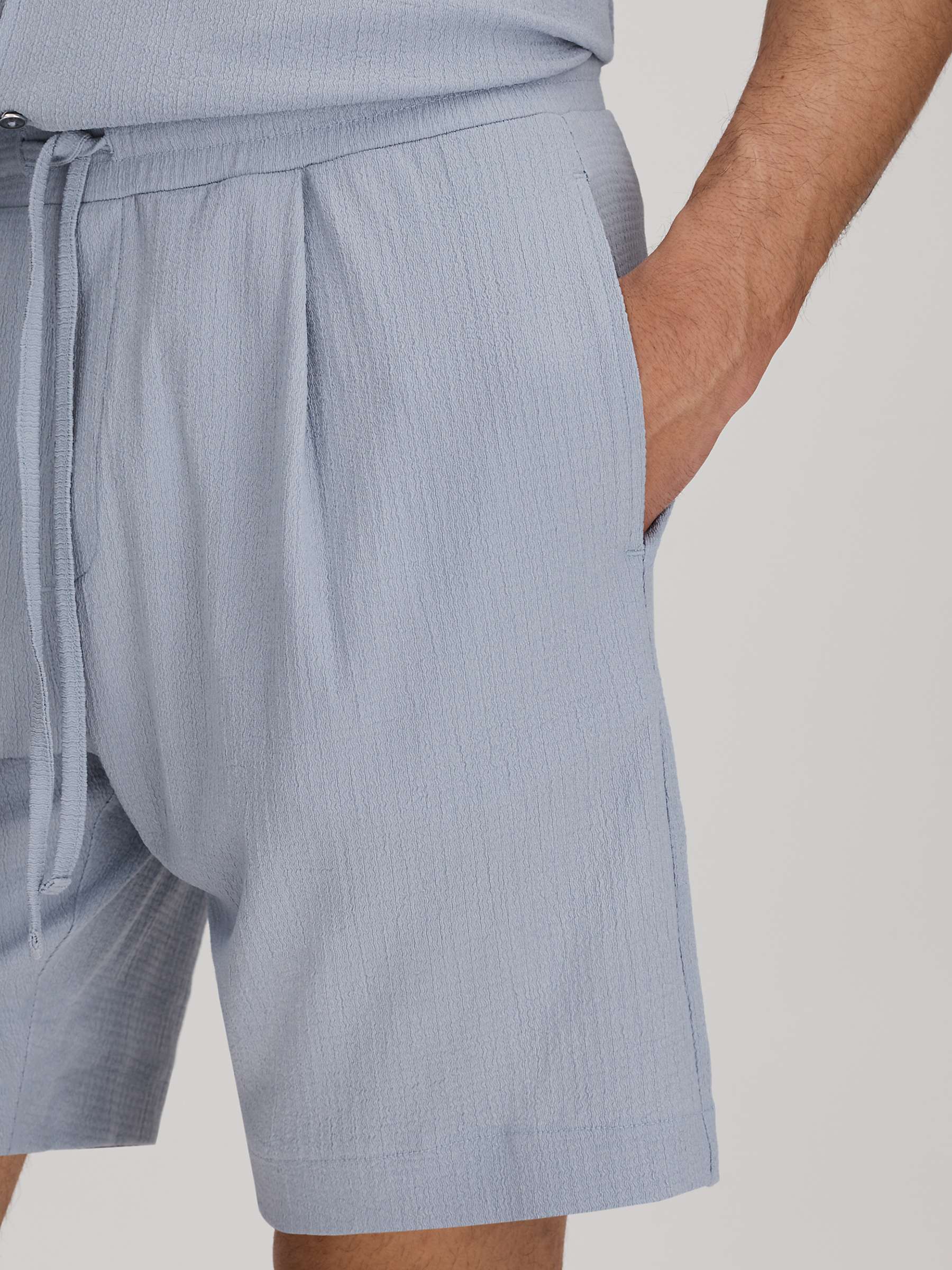 Buy Reiss Riad Textured Drawstring Shorts, Porcelain Blue Online at johnlewis.com