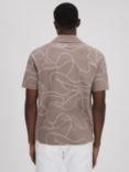 Reiss Menton Short Sleeve Swirl Shirt, Taupe