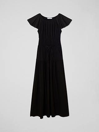 L.K.Bennett Carla Flutter Sleeve Jersey Maxi Dress, Black