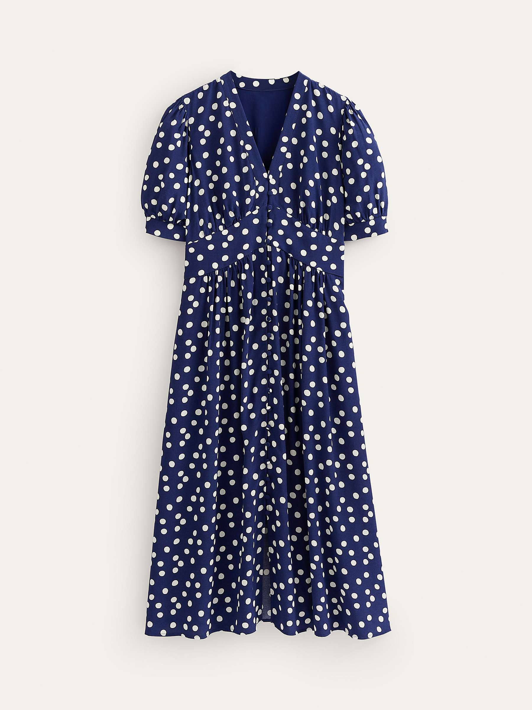 Buy Boden Elsa Spot Print Midi Tea Dress, Navy Online at johnlewis.com