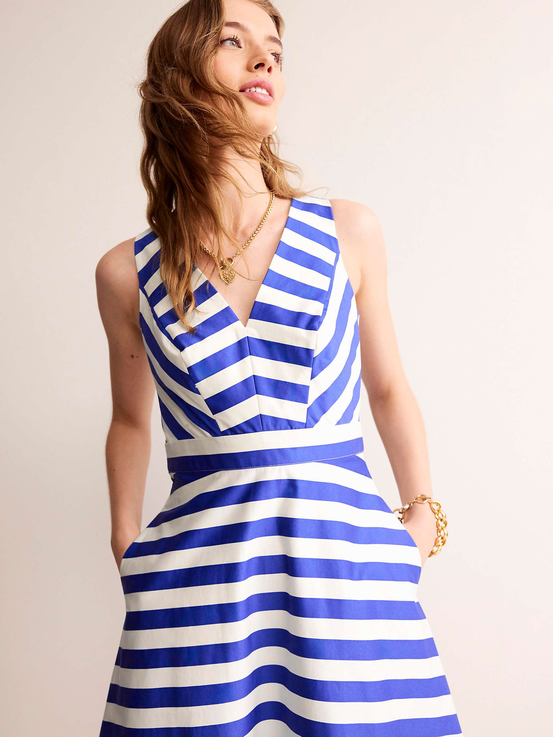 Buy Boden Panelled Bodice Stripe Midi Dress Online at johnlewis.com