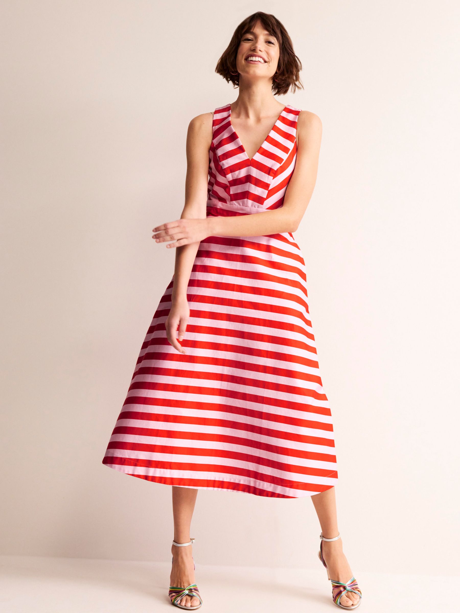 Buy Boden Panelled Bodice Stripe Midi Dress Online at johnlewis.com