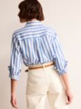 Boden Connie Striped Linen Shirt, Cobalt/White