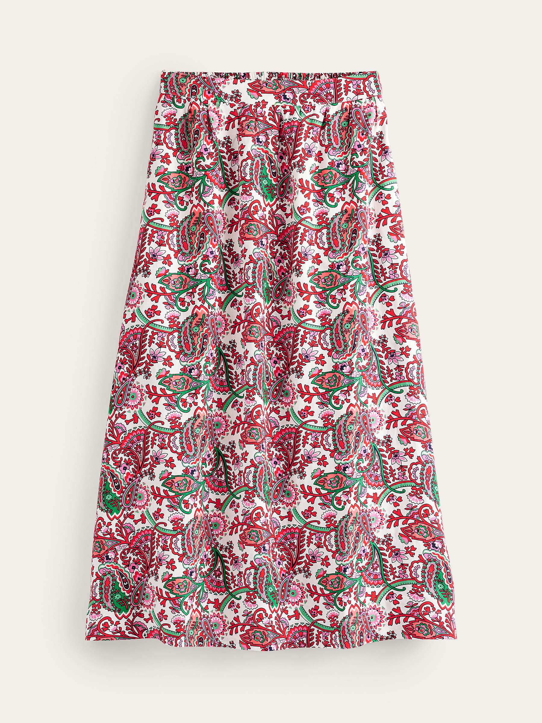 Buy Boden Florence Botanical Print Linen Midi Skirt, Ivory/Multi Online at johnlewis.com