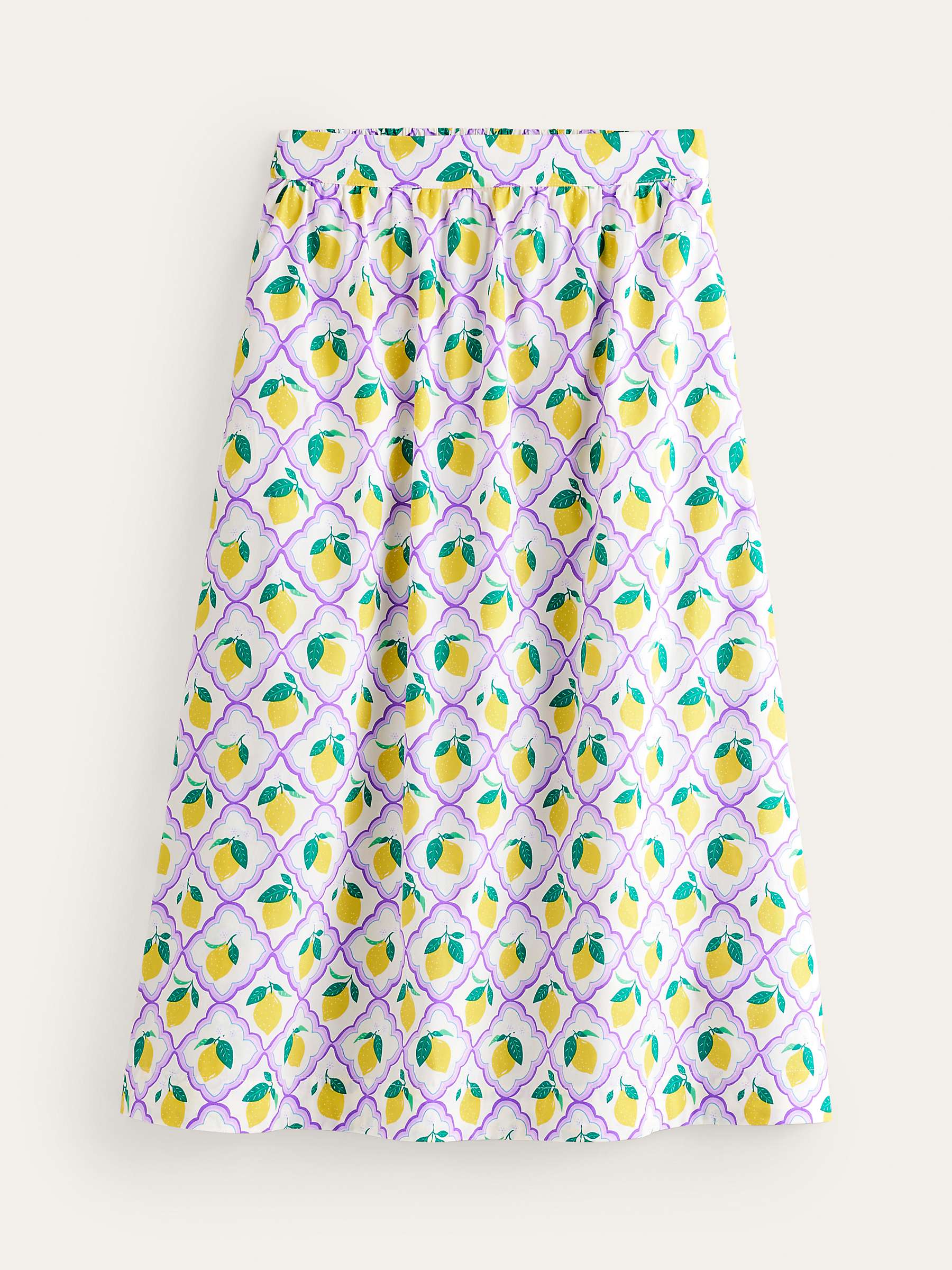 Buy Boden Hattie Poplin Midi Skirt, Lavender Lemon Grove Online at johnlewis.com