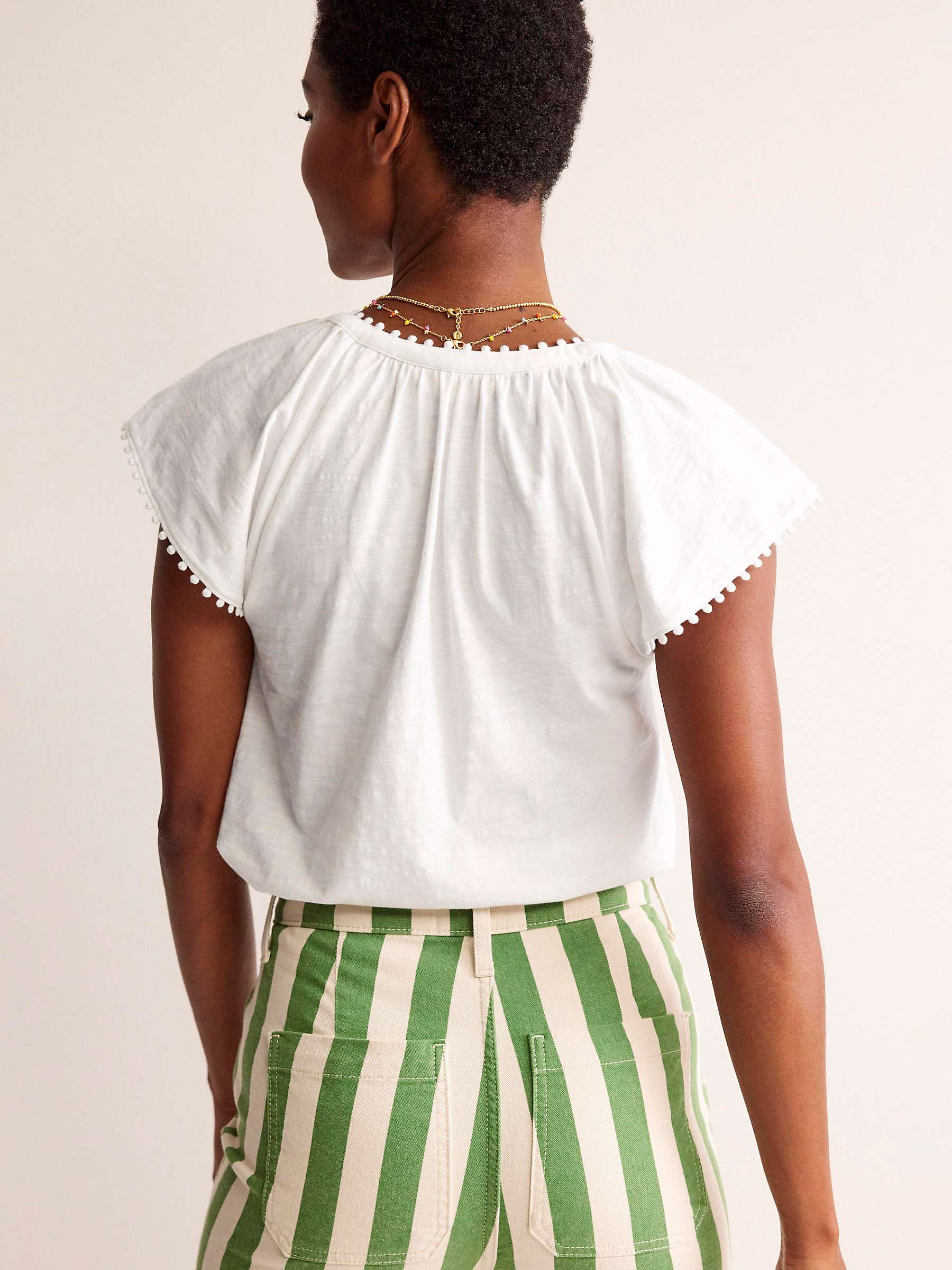 Buy Boden Millie Lace Trim Detail Cotton Top, White Online at johnlewis.com