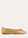 Boden Kitty Flexi Sole Ballet Pumps, Woven Gold