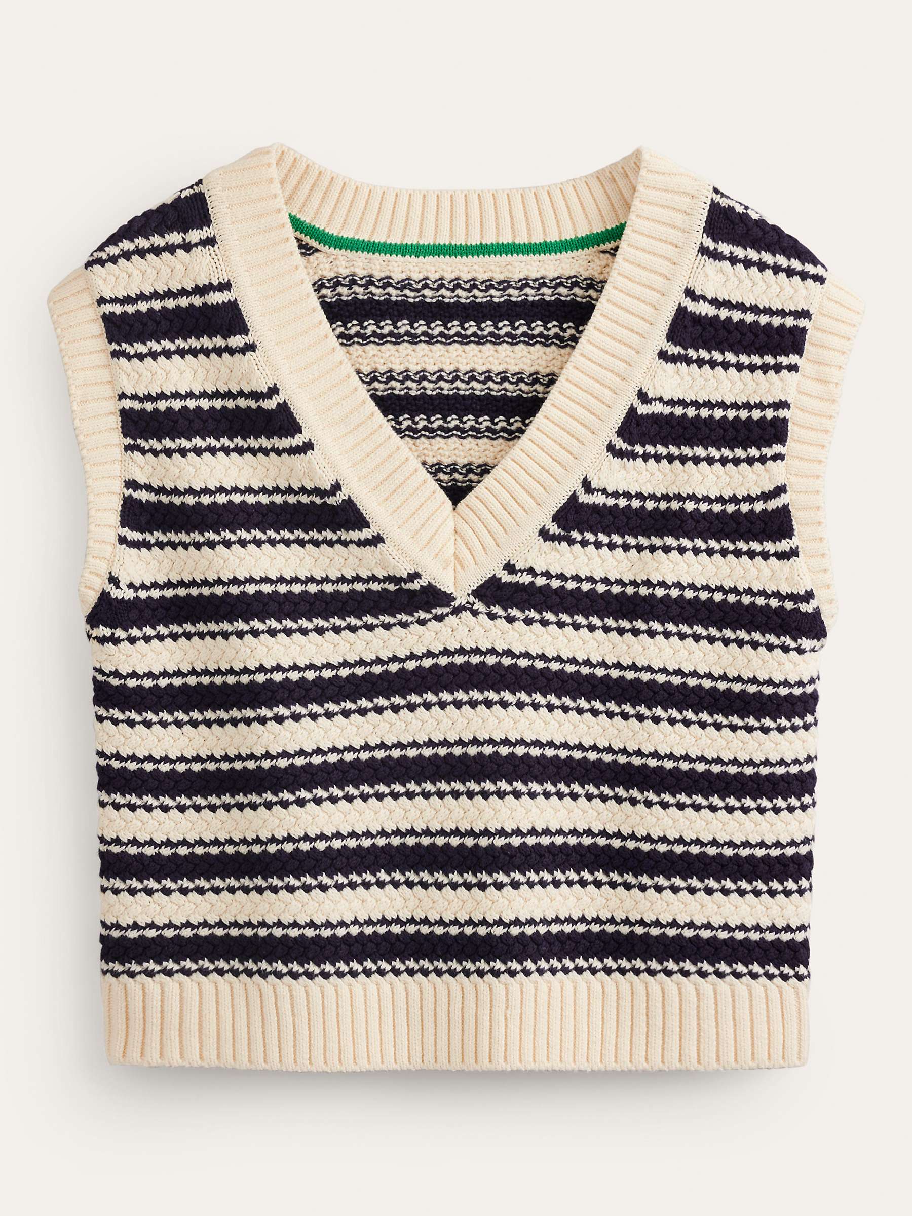 Buy Boden Textured Striped Cotton Tank Top, Navy/Ivory Online at johnlewis.com