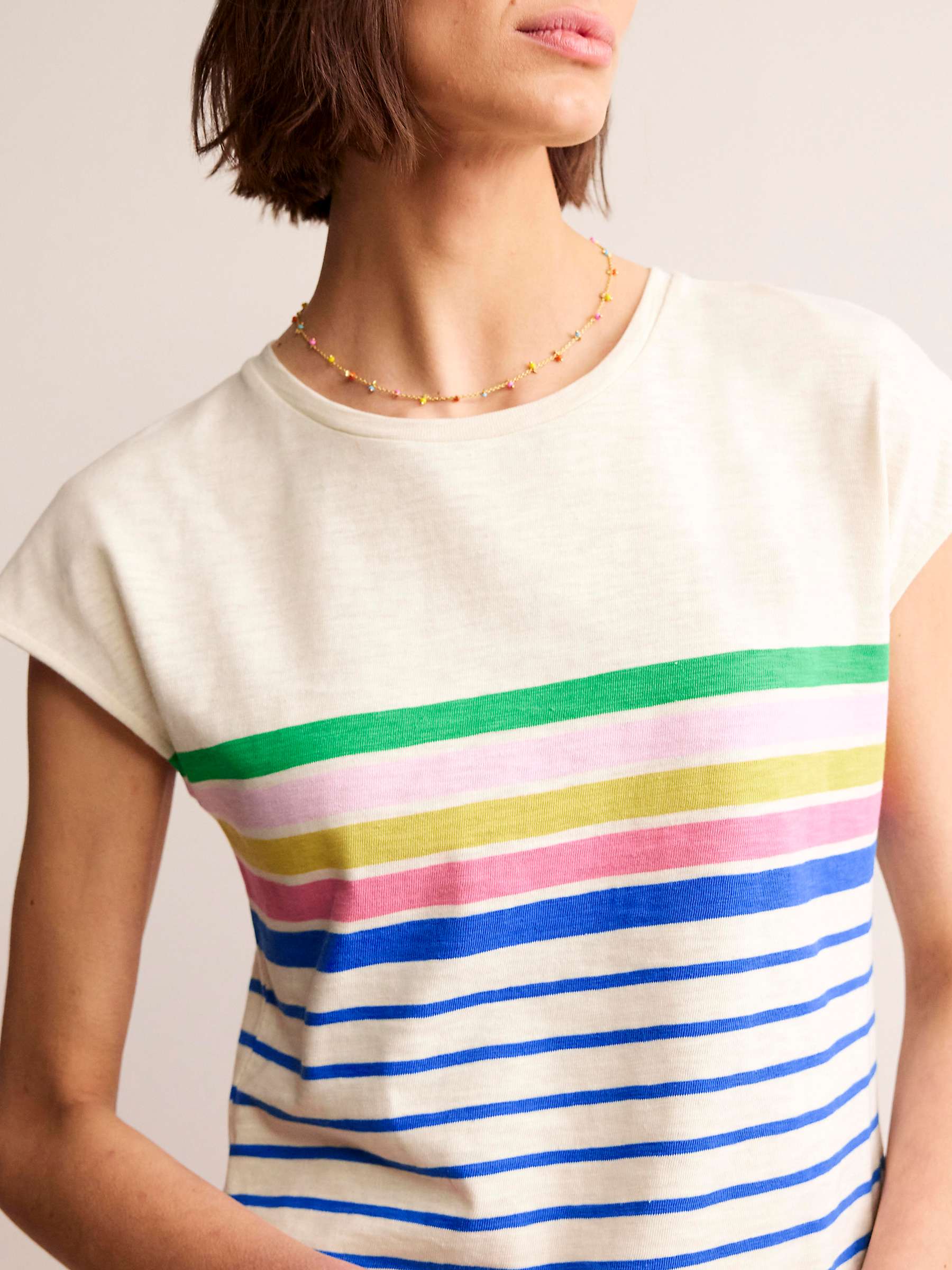 Buy Boden Leah Jersey T-Shirt Dress, Green Sangria Stripe Online at johnlewis.com