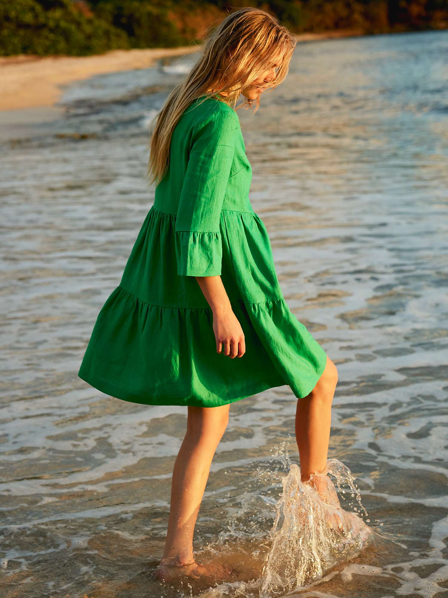 Buy Boden Sophia Tiered Linen Mini Dress Online at johnlewis.com