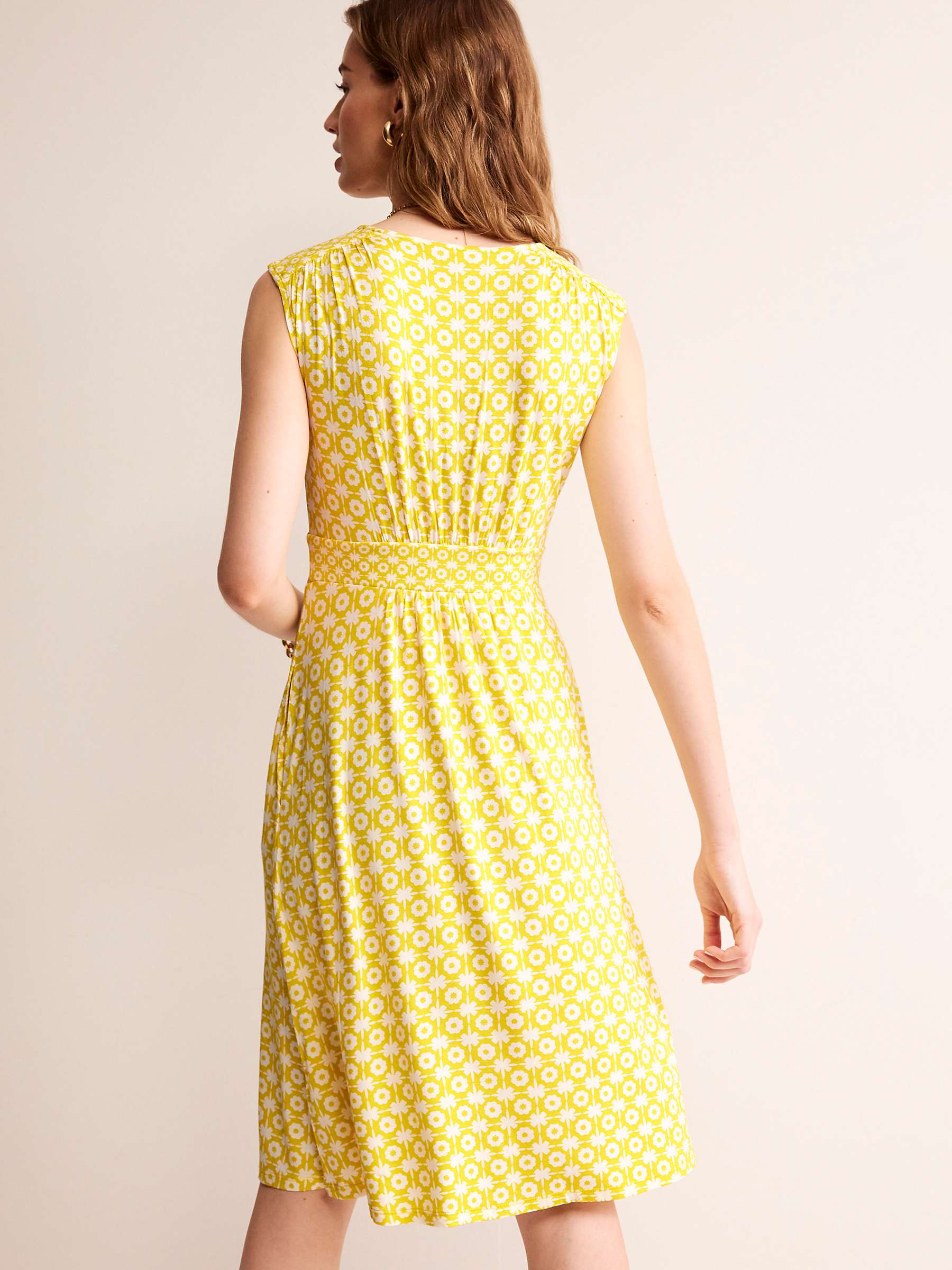 Buy Boden Thea Tile Print Jersey Midi Dress, Passionfruit Online at johnlewis.com