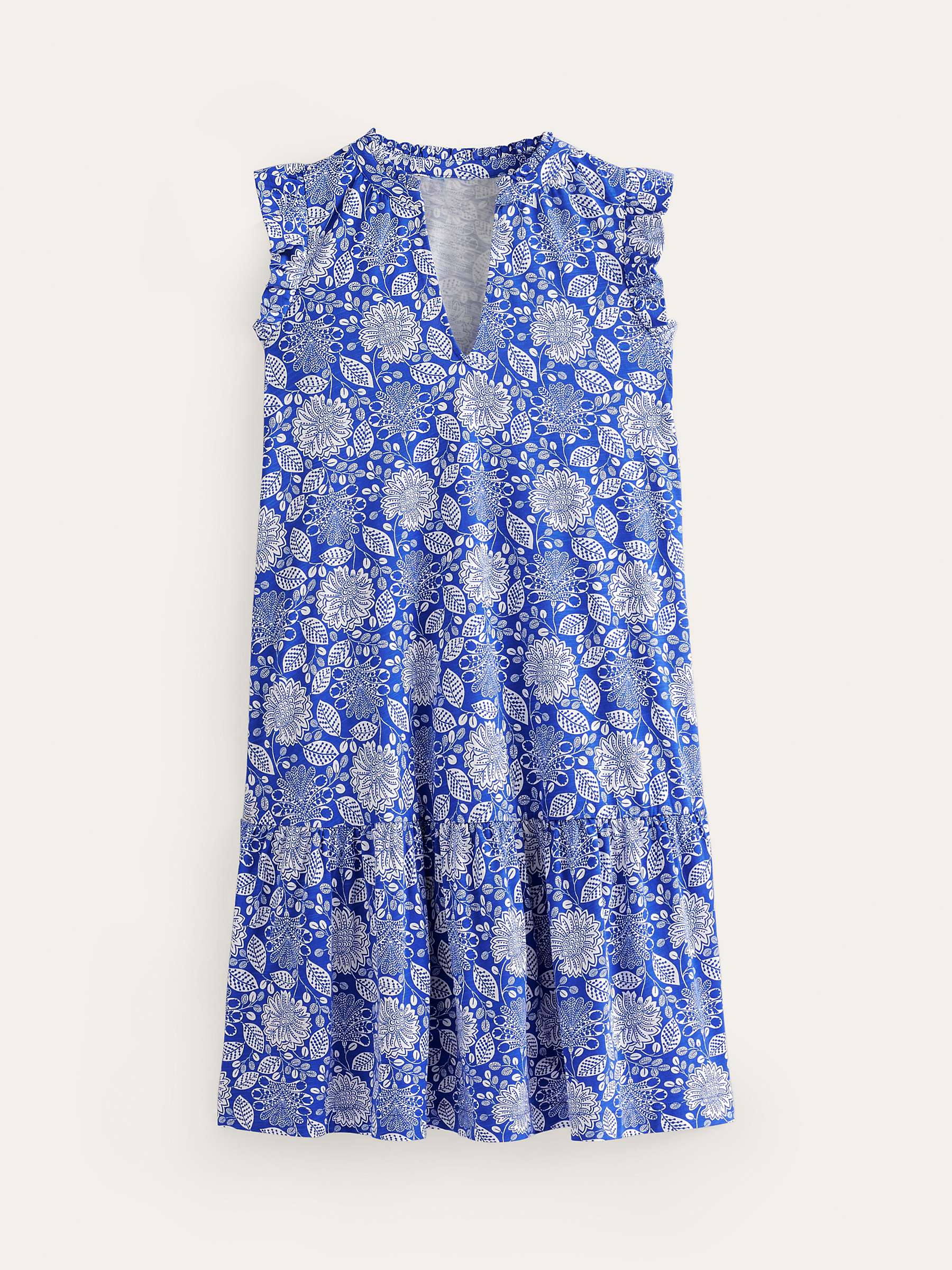 Buy Boden Daisy Botanical Print Jersey Dress, Blue/White Online at johnlewis.com