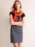 Boden Leah Jersey T-Shirt Dress, Navy/Ivory Stripe, Navy/Ivory Stripe