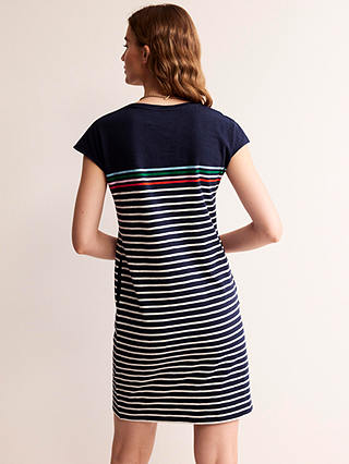 Boden Leah Jersey T-Shirt Dress, Navy/Ivory Stripe
