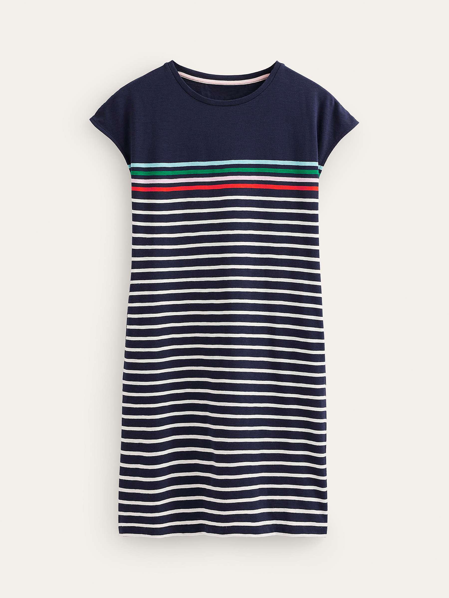 Buy Boden Leah Jersey T-Shirt Dress, Navy/Ivory Stripe Online at johnlewis.com