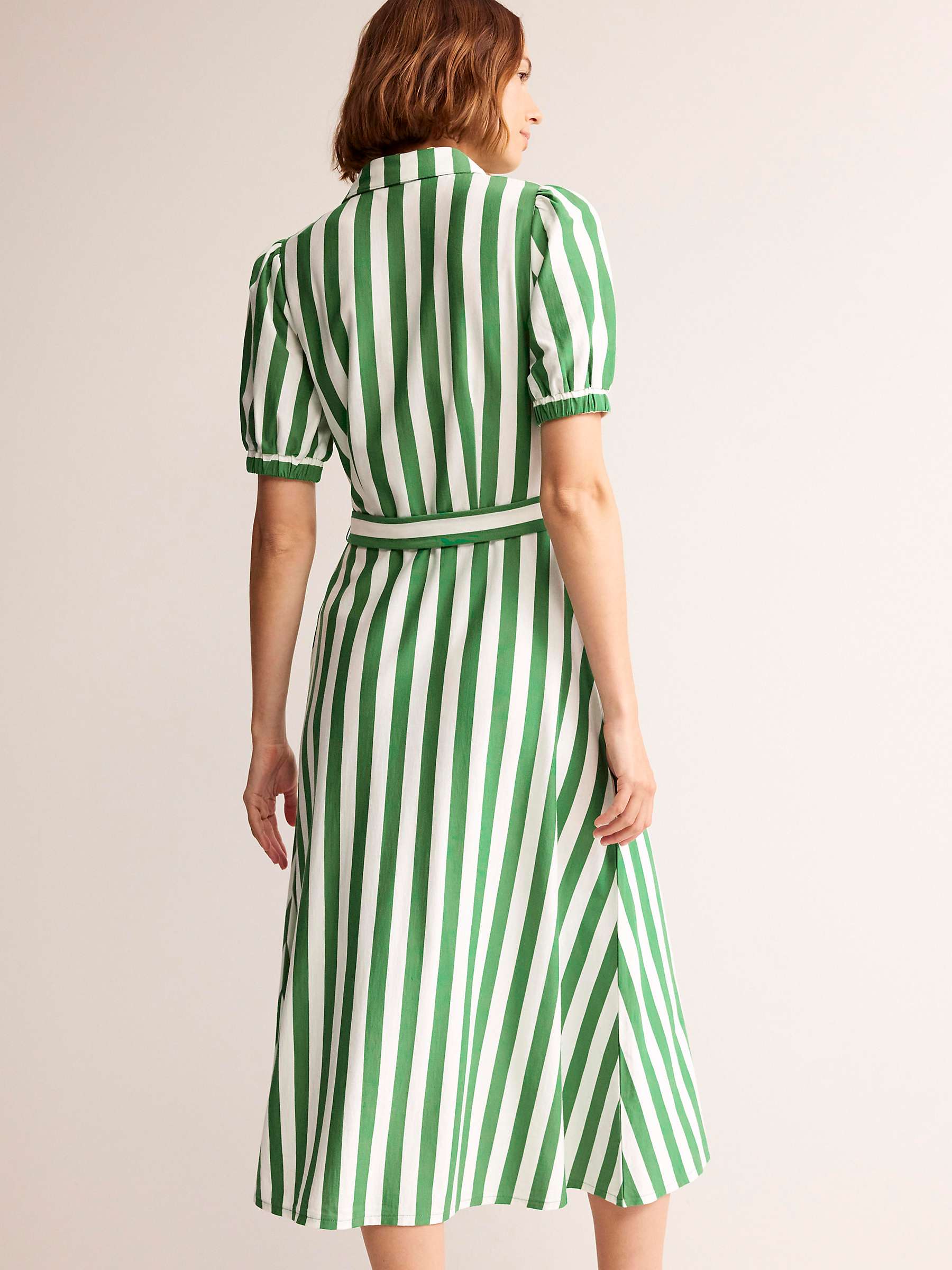 Buy Boden Libby Jersey Midi Shirt Dress, Green/Ivory Stripe Online at johnlewis.com