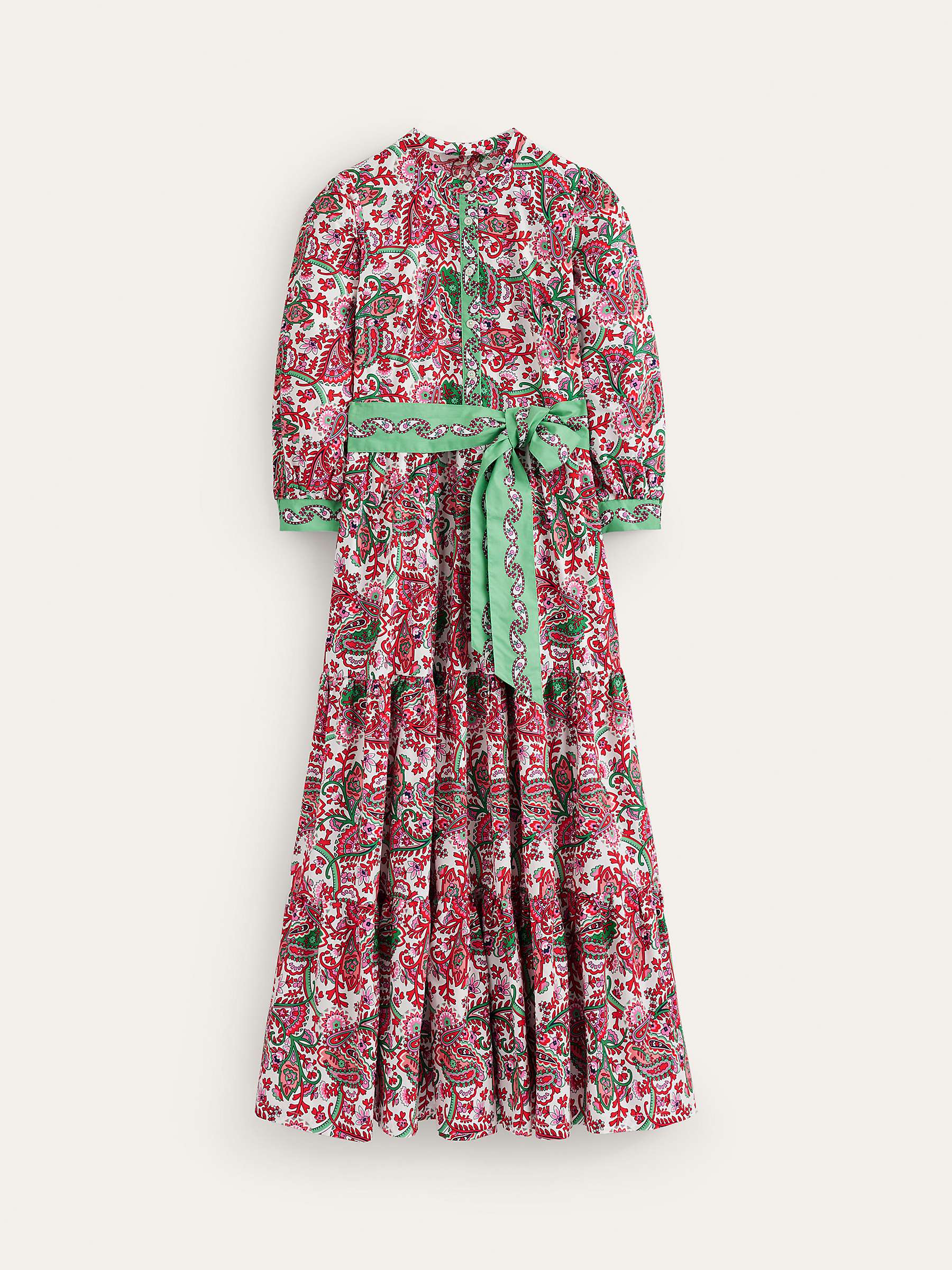 Buy Boden Alba Paisley Print Tiered Maxi Cotton Dress, Multi Online at johnlewis.com