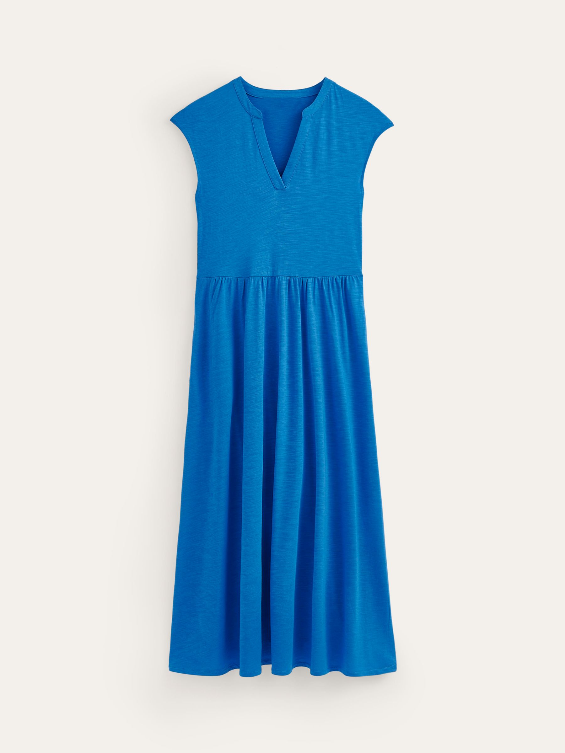 Boden Chloe Notch Jersey Midi Dress, Brilliant Blue