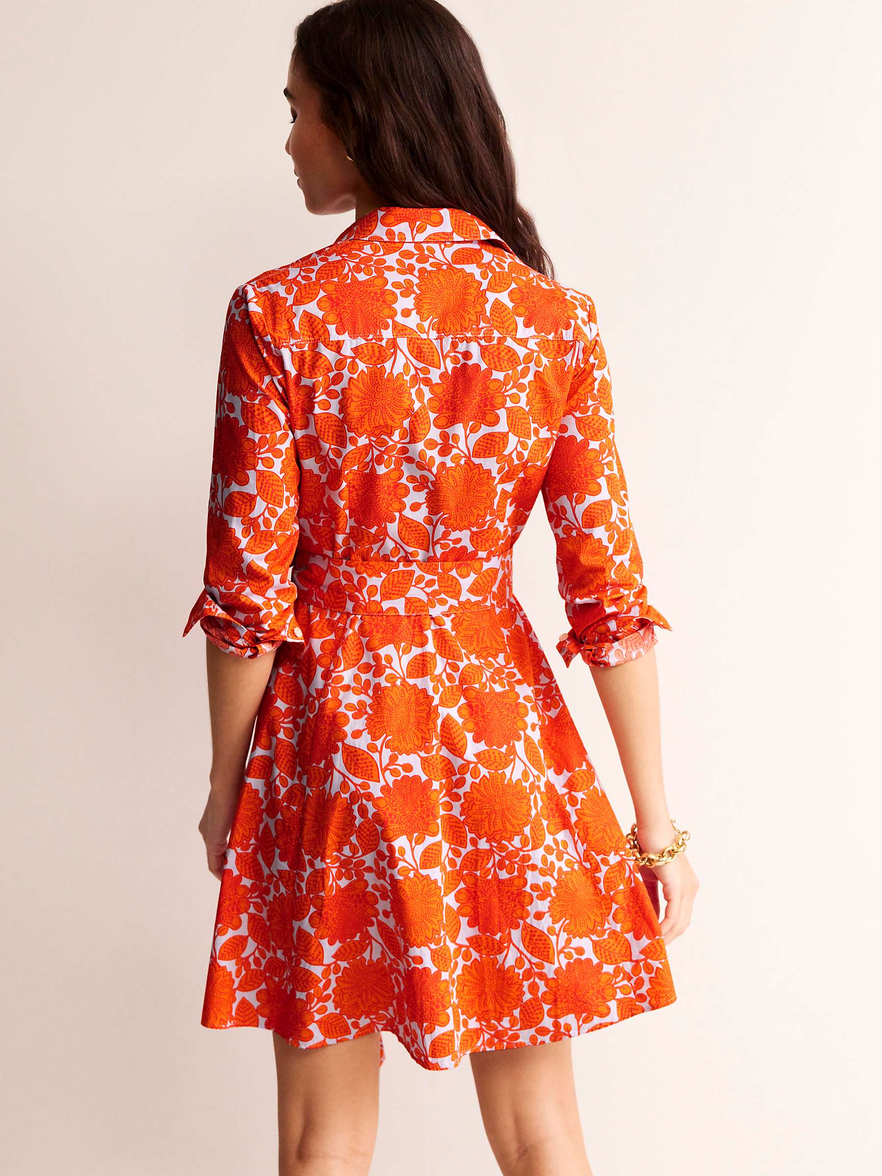 Buy Boden Amy Botanical Print Mini Shirt Dress, Firecracker/Multi Online at johnlewis.com